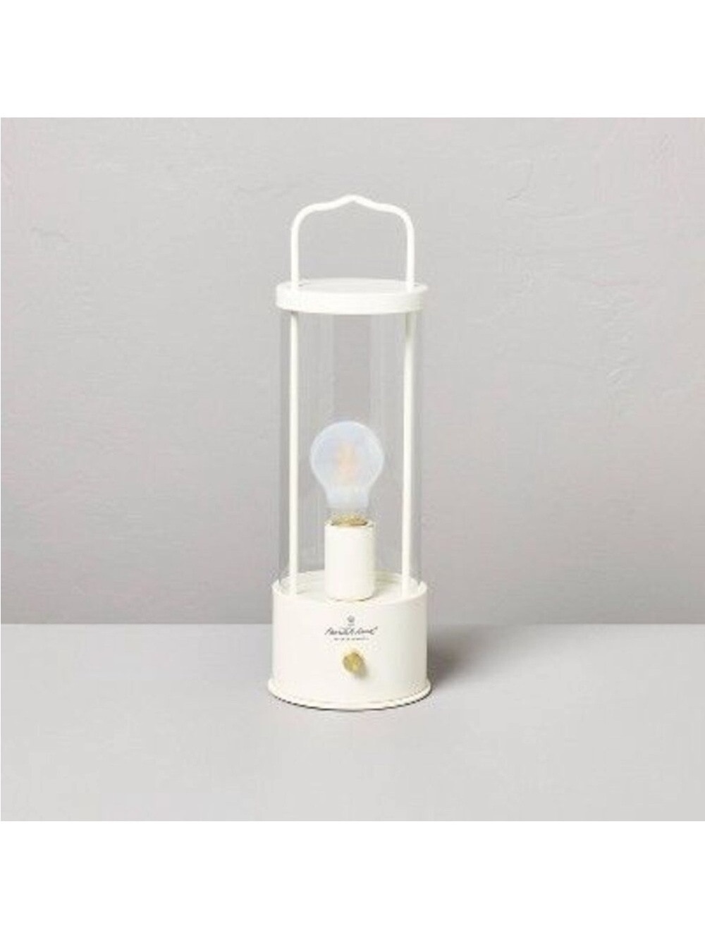 Portable Outdoor Patio LED Tabletop Lantern Cream & Gold